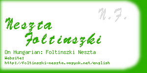 neszta foltinszki business card